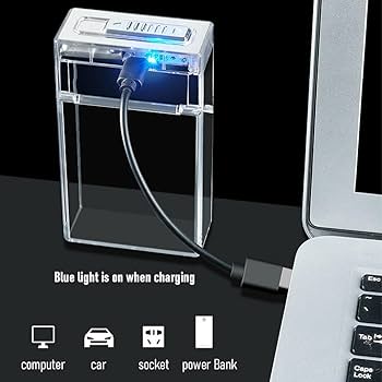 Amazon.co.jp: ライター付きクリアライトアップシガレットケース